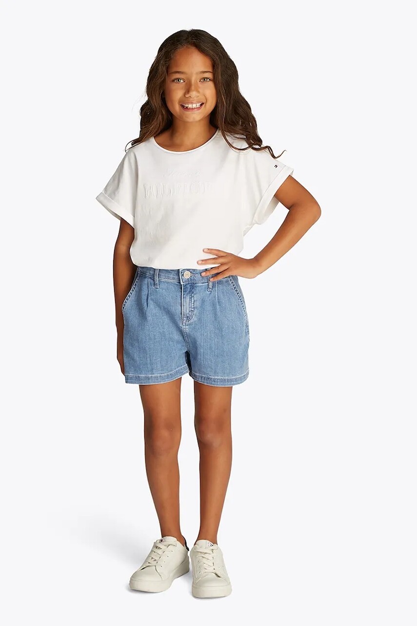 Rifľové krátke nohavice Tommy Hilfiger jednofarebné, KG0KG08451