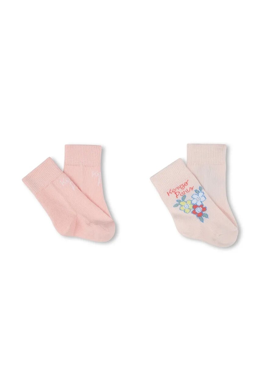 Detské ponožky Kenzo Kids 2-pak ružová farba, K60874