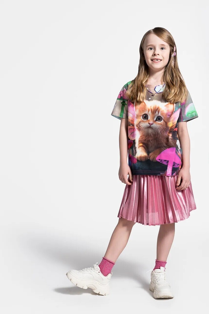 Dievčenská sukňa Coccodrillo ružová farba, midi, áčkový strih, DREAM DIARIES GIRL KIDS