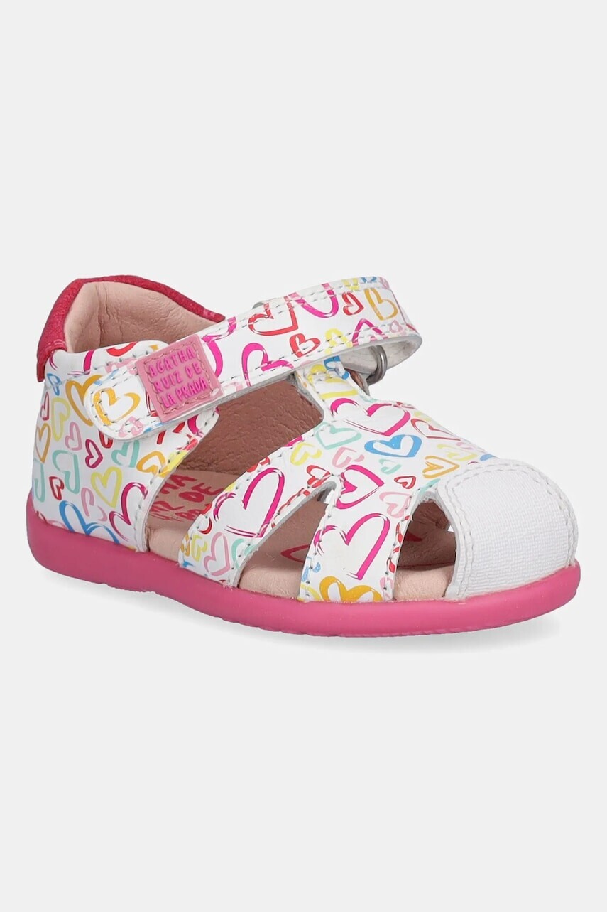 Detské kožené sandále Agatha Ruiz de la Prada biela farba, 252902