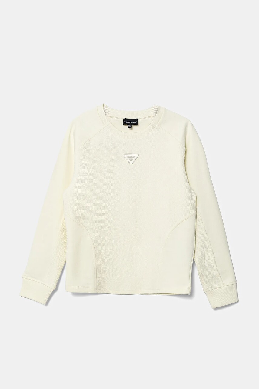 Detská mikina Emporio Armani béžová farba, jednofarebná, EB000231 AF13455