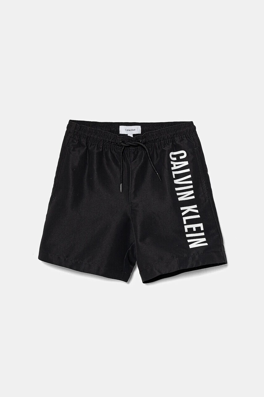 Detské plavkové šortky Calvin Klein Jeans čierna farba, KV0KV00053