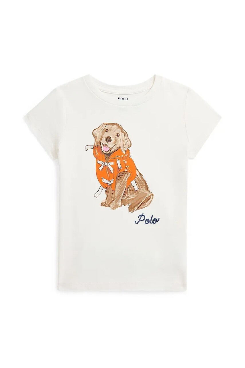 Detské bavlnené tričko Polo Ralph Lauren biela farba, 312965147001