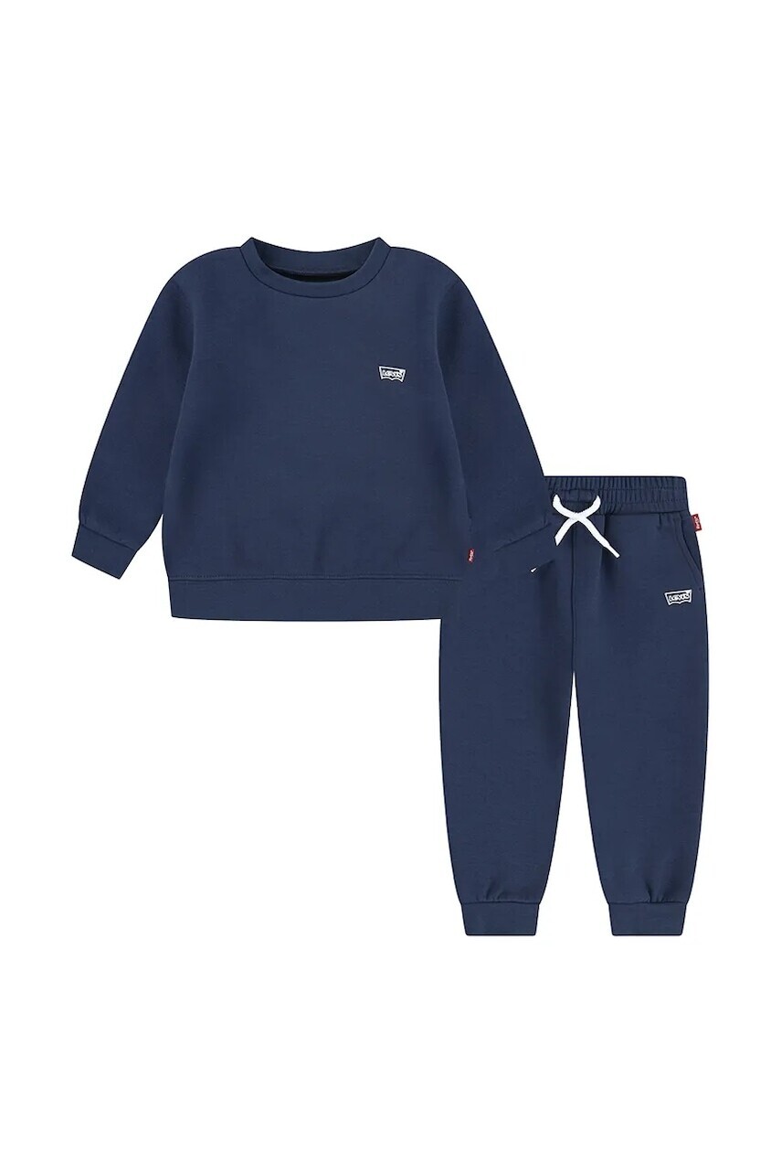Tepláková súprava pre bábätká Levi's CORE BATWING CREW AND JOGG tmavomodrá farba, 6EM676