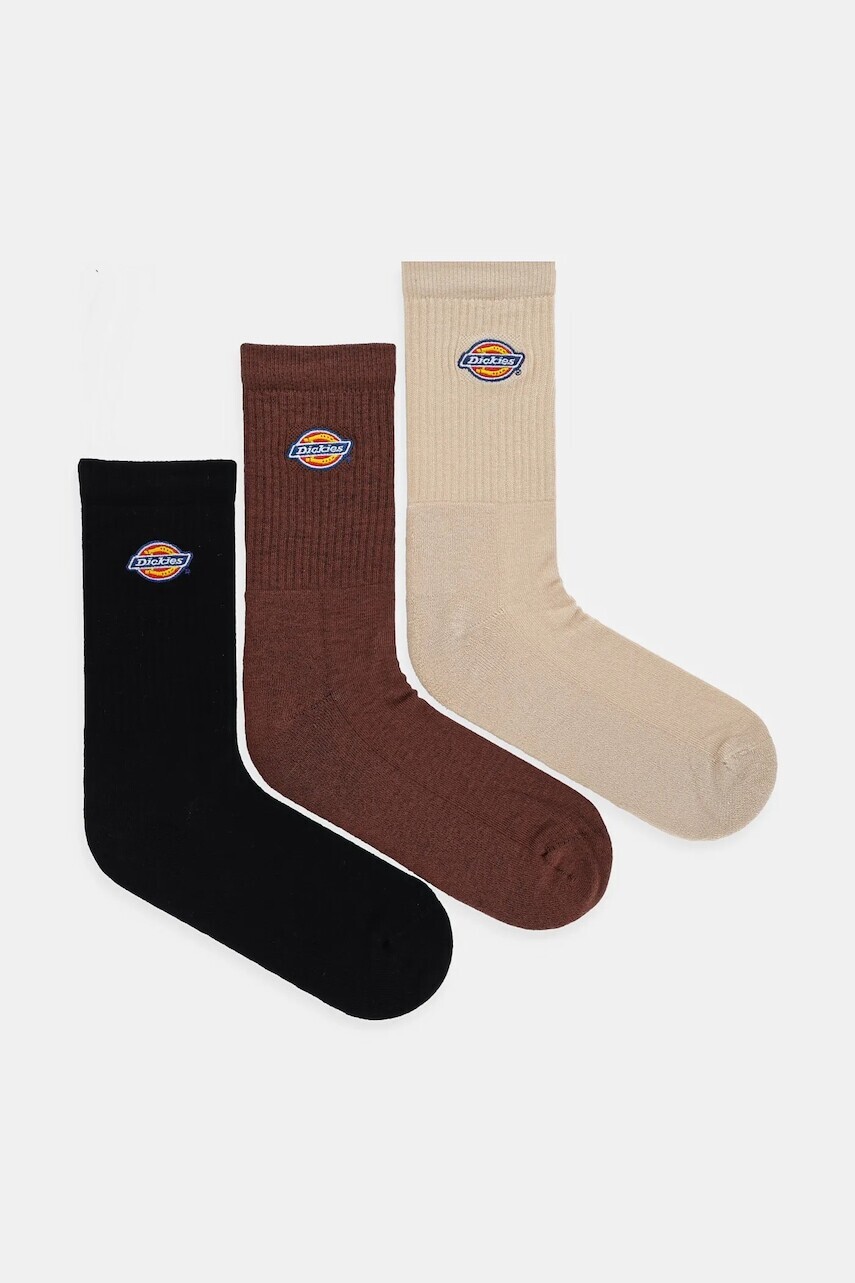 Ponožky Dickies 3-pak pánske, hnedá farba, DK0A4X82K471