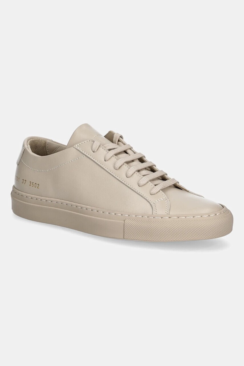 Kožené tenisky Common Projects Original Achilles Low dámske, béžová farba, 3701