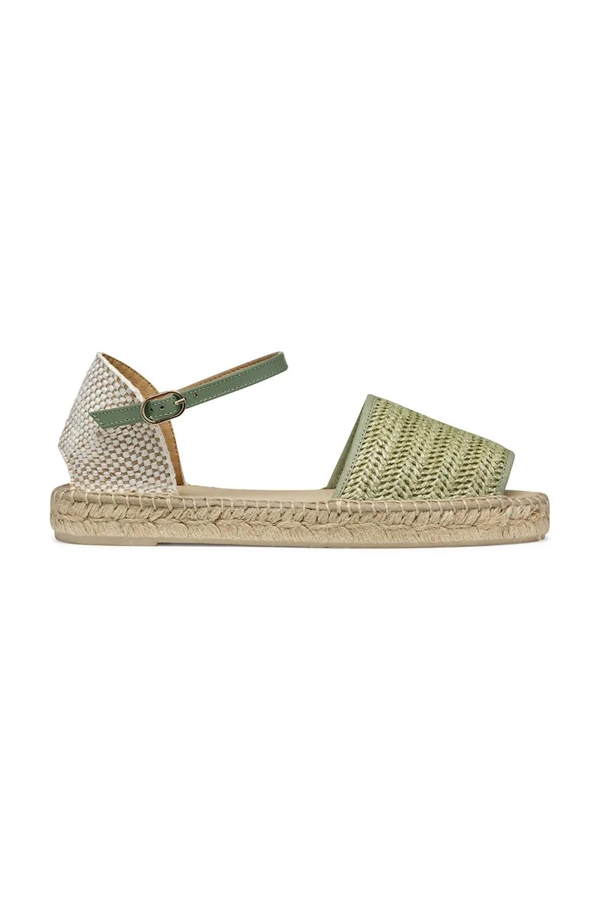 Espadrilky Geox D LAMPEDUSA zelená farba, D55V0B 02MLM C3ZH6