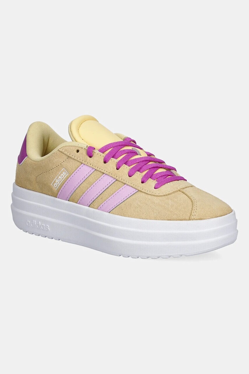Detské semišové tenisky adidas VL COURT BOLD žltá farba, JI1019