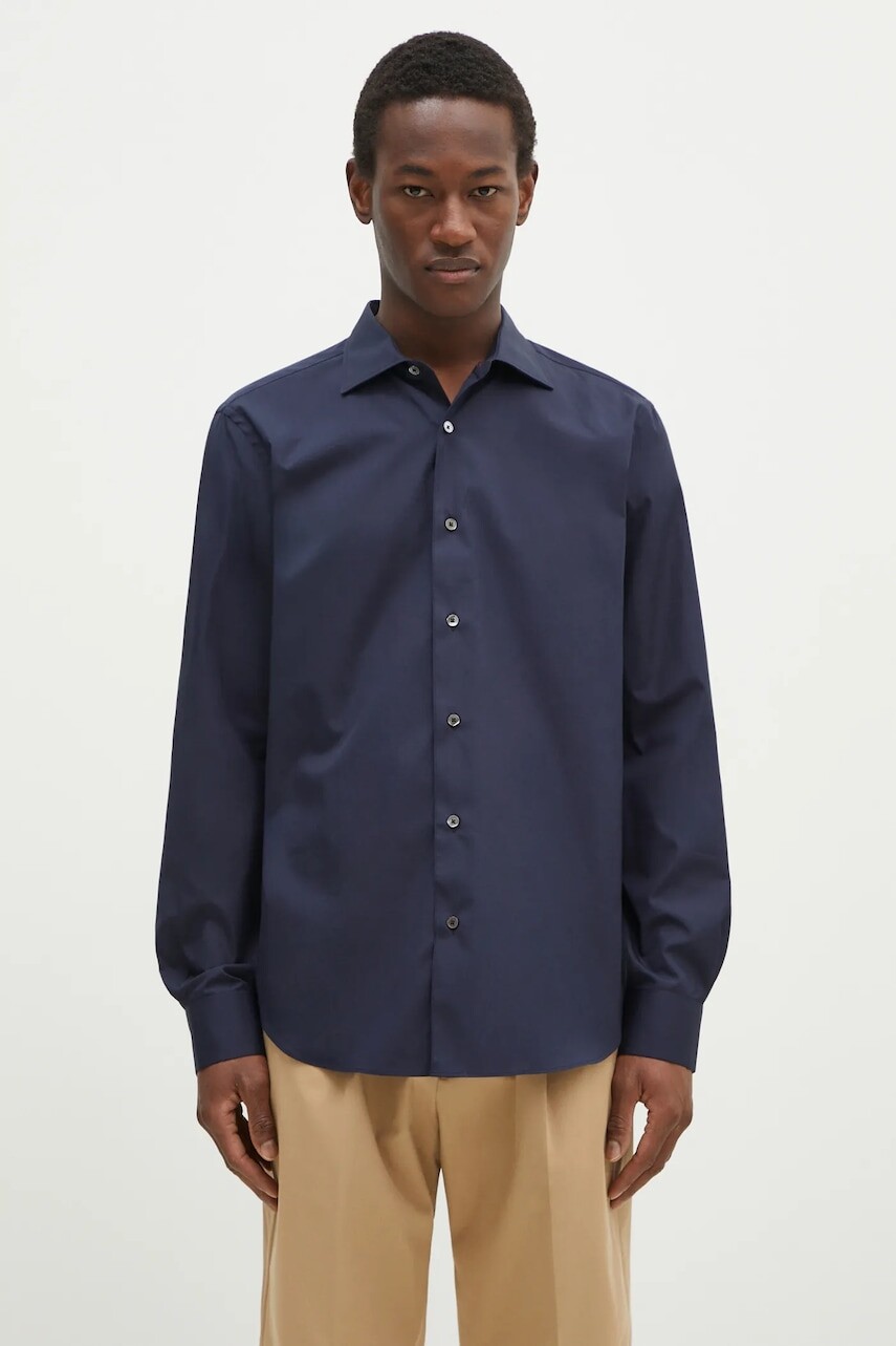 Bavlnená košeľa Paul Smith pánska, tmavomodrá farba, slim, s klasickým golierom, M1R-790Y-M00050