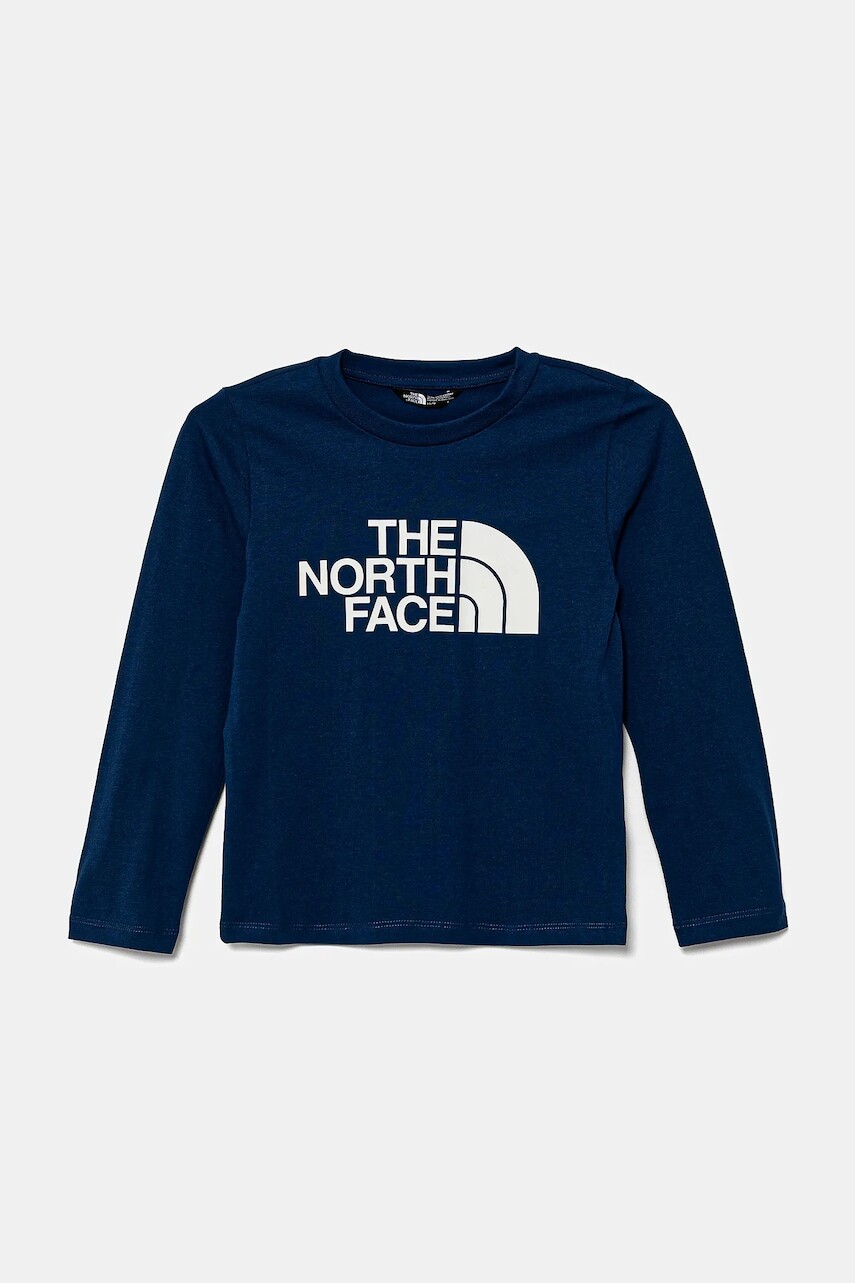 Detské tričko s dlhým rukávom The North Face TEEN EASY LS TEE tmavomodrá farba, s potlačou, NF0A89J2D1R1