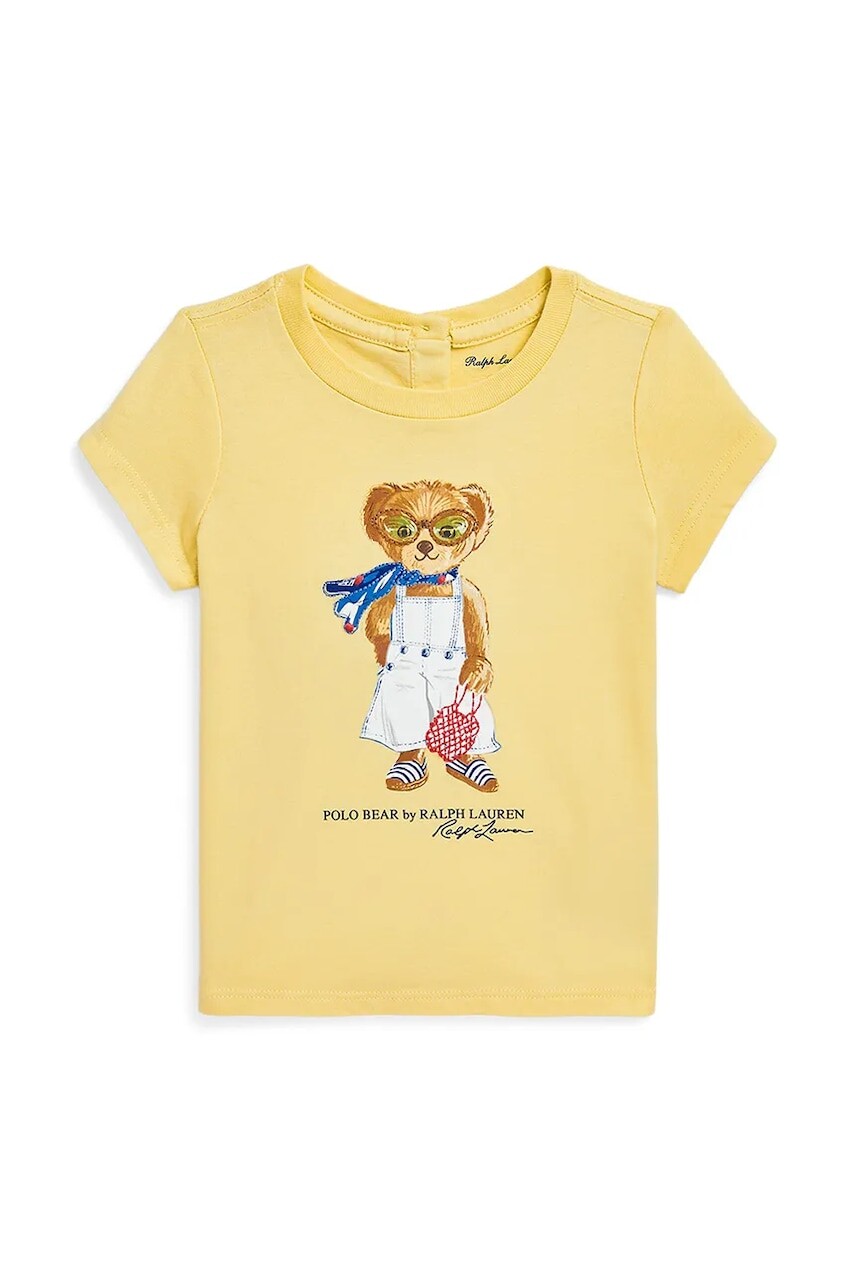 Detské bavlnené tričko Polo Ralph Lauren žltá farba, 310965226001