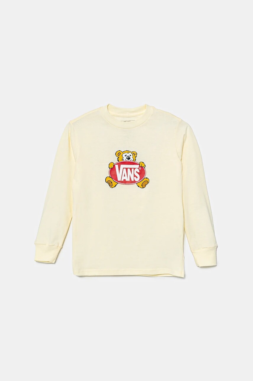 Detská bavlnená košeľa s dlhým rukávom Vans Cuddle Bear žltá farba, VN000MG7E301