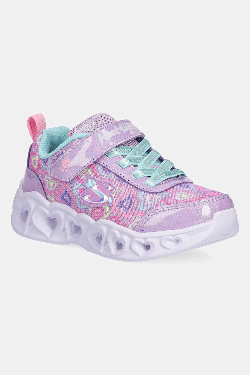 Detské tenisky Skechers HEART LIGHTS fialová farba, 303257L