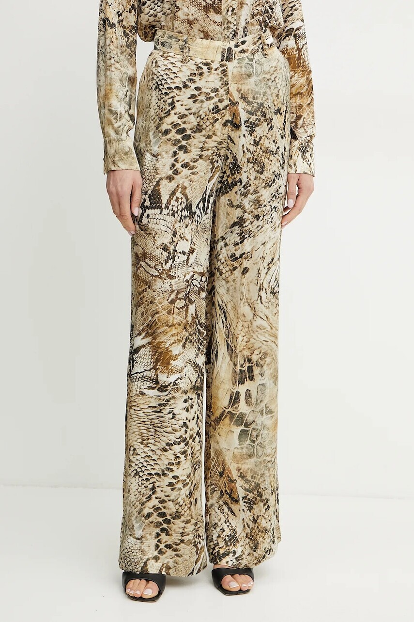 Nohavice Marciano Guess GISELLE dámske, béžová farba, široké, vysoký pás, 5GGB01 7298A