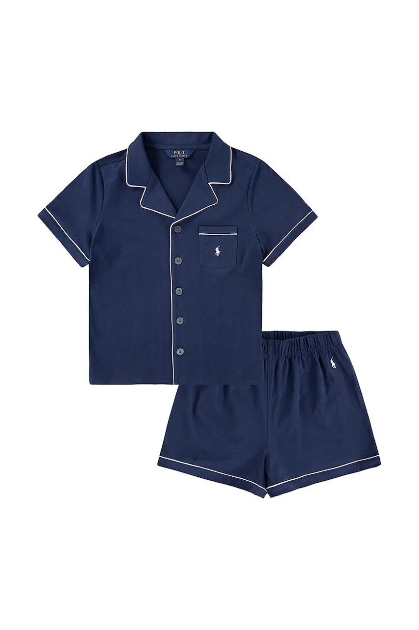 Detské bavlnené pyžamo Polo Ralph Lauren tmavomodrá farba, jednofarebná, 3P0241