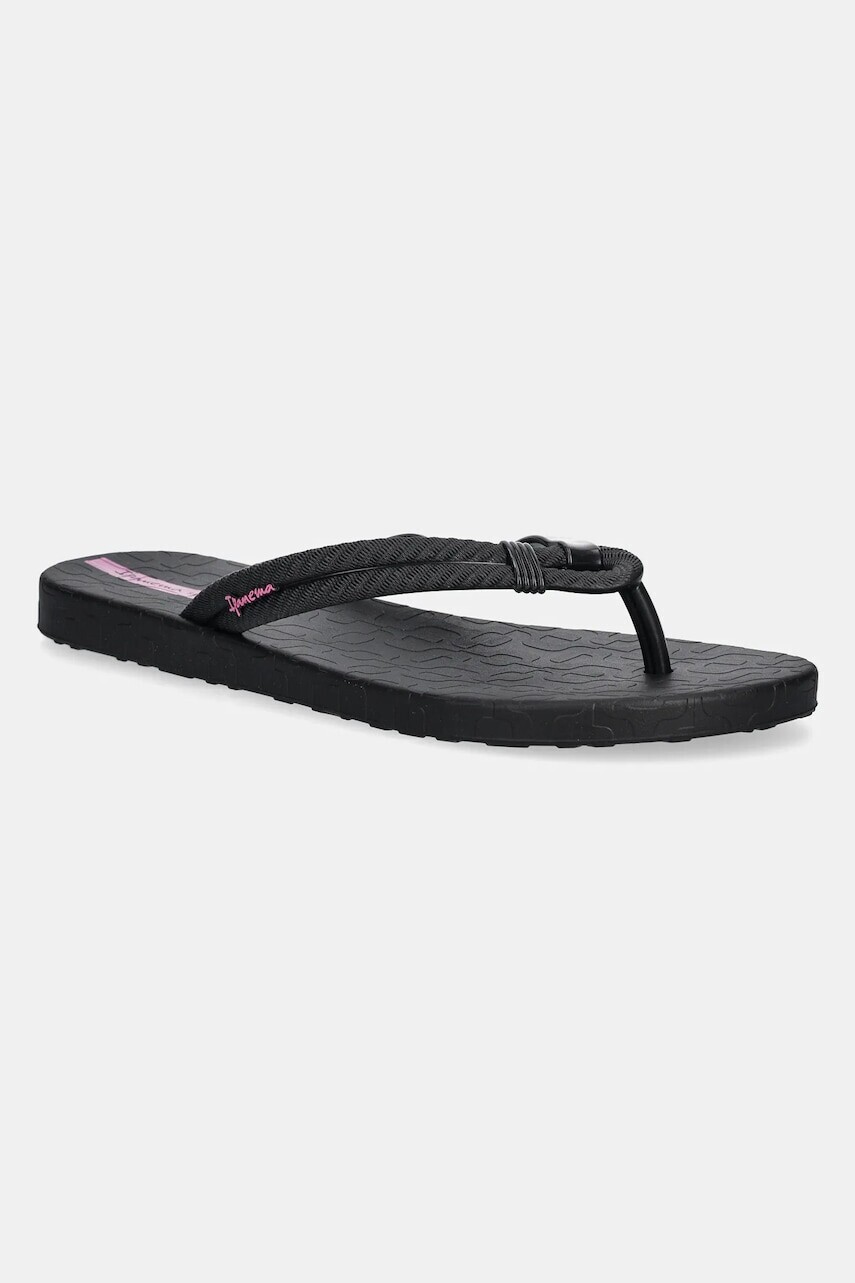 Šľapky Ipanema DIVERSA AD dámske, čierna farba, na plochom podpätku, 27230-BG781