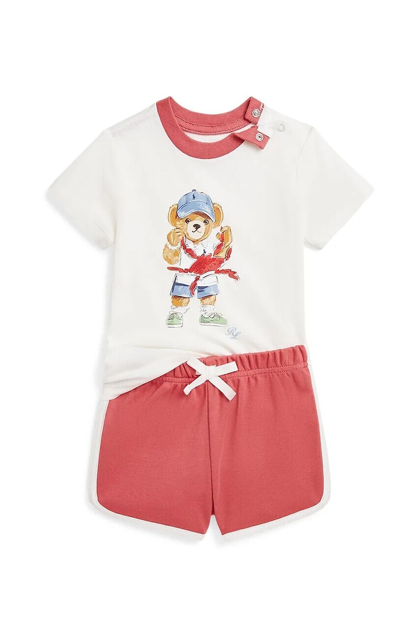 Detská bavlnená súprava Polo Ralph Lauren biela farba, 320965275001