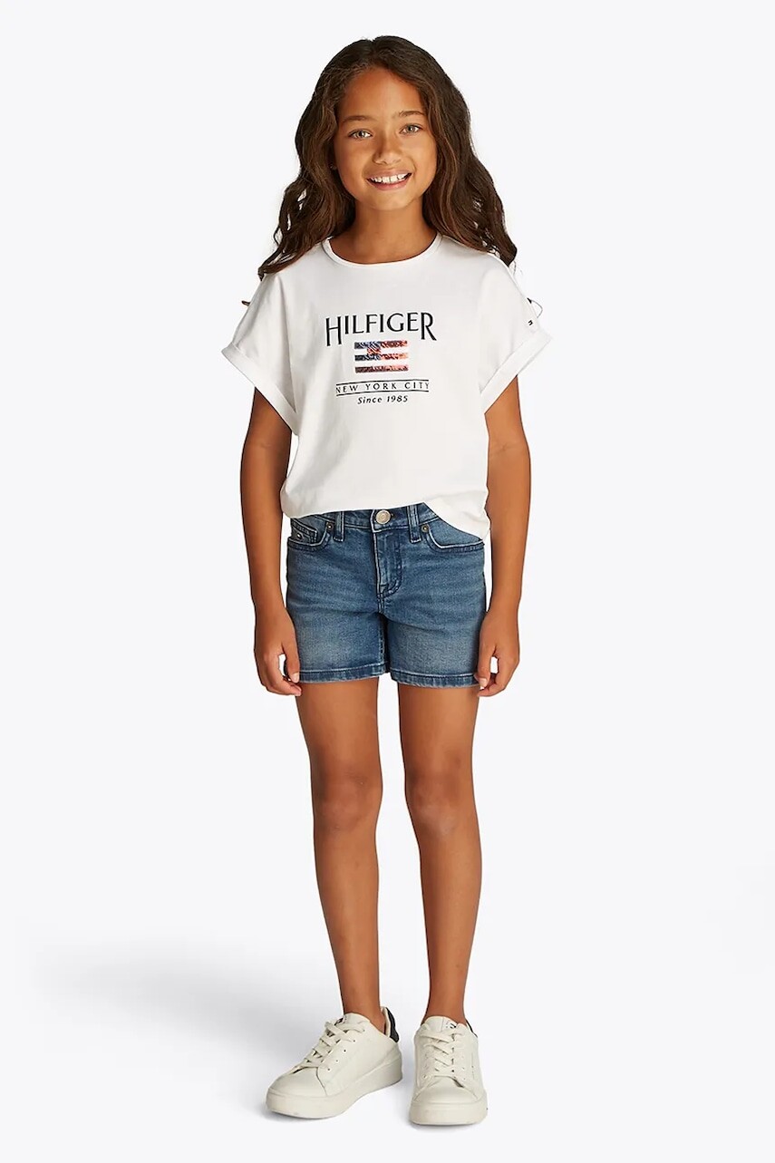 Detské rifľové krátke nohavice Tommy Hilfiger jednofarebné, KG0KG08592