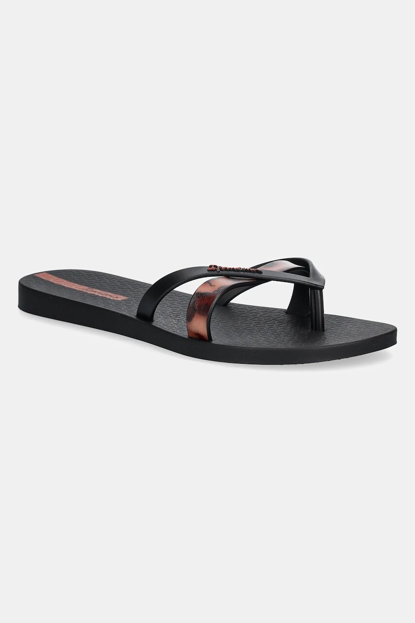 Šľapky Ipanema KIREI CHIC F dámske, čierna farba, na plochom podpätku, 83673-BB740