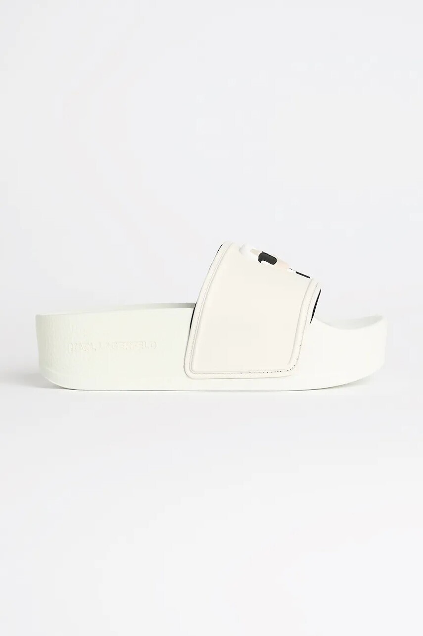 Šľapky Karl Lagerfeld KONDO MAXI dámske, biela farba, na platforme, KL80805A