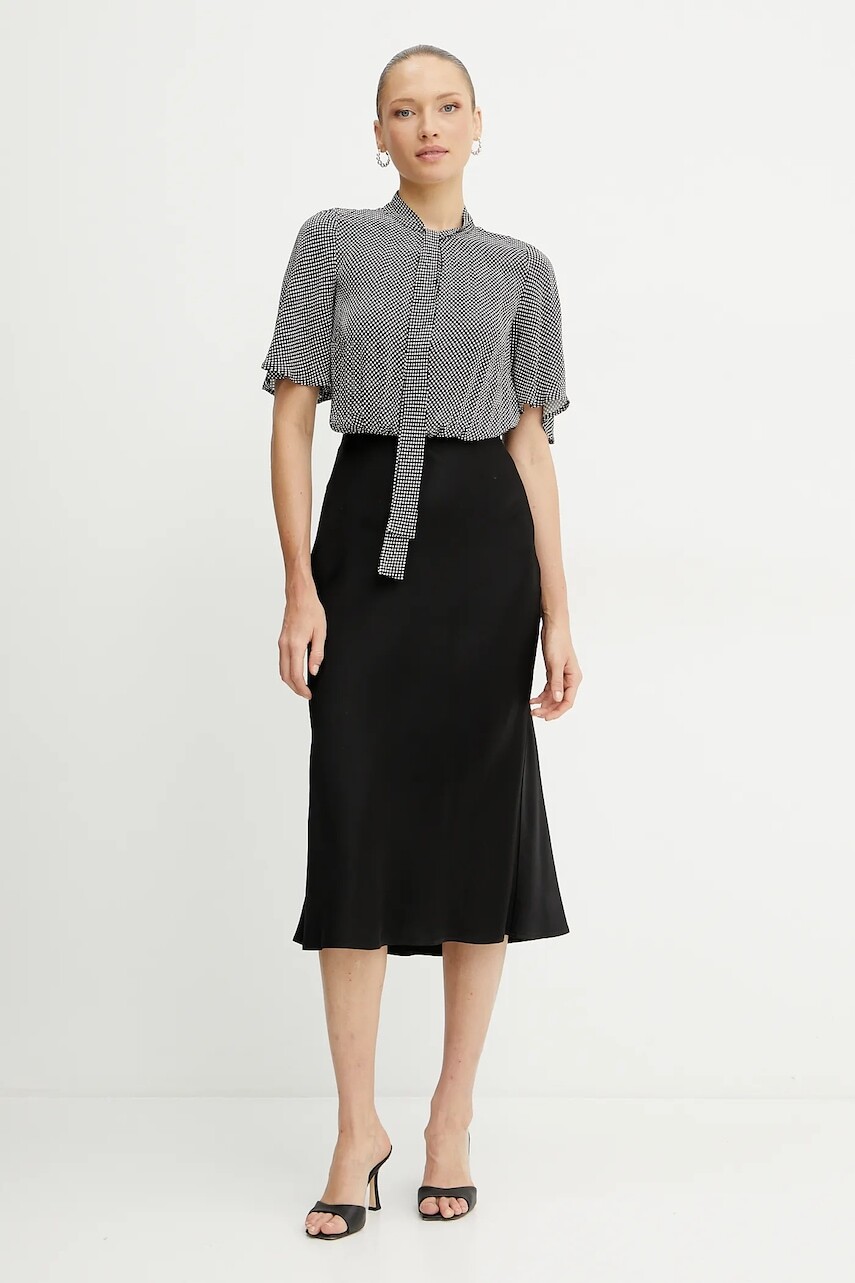 Šaty Elisabetta Franchi čierna farba, midi, priliehavá, AB85752E2