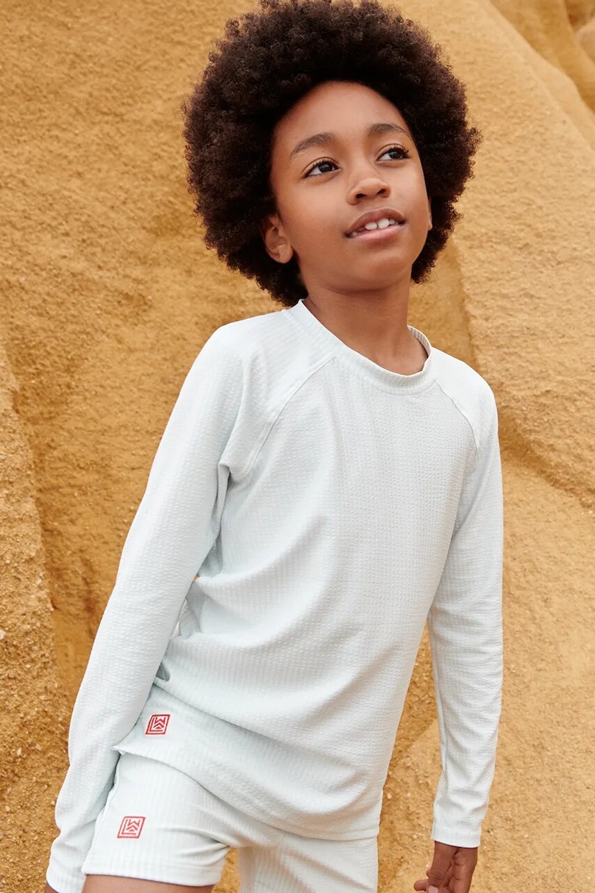 Detské tričko s dlhým rukávom na kúpanie Liewood Noah Seersucker Longsleeve Swim Tee LW19978