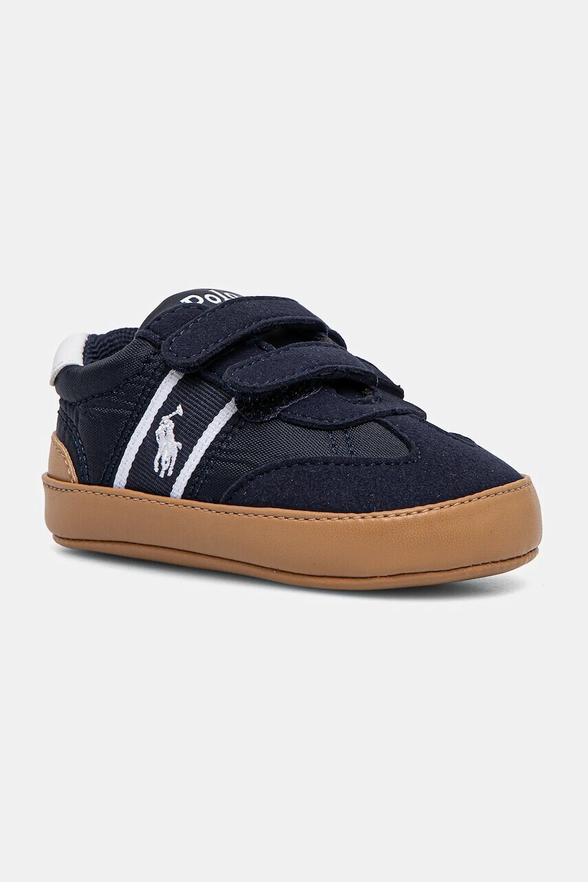 Topánky pre bábätká Polo Ralph Lauren HERITAGE COURT III T-TOE EZ LAYETTE tmavomodrá farba, RL02362410
