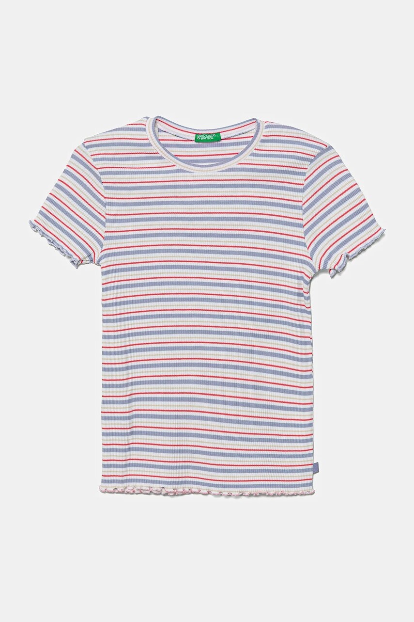 Detské tričko United Colors of Benetton fialová farba, 3TLVC10N0