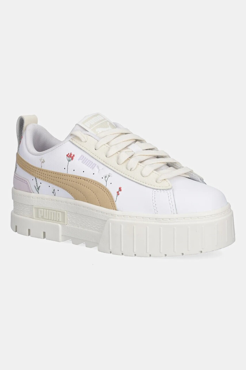 Kožené tenisky Puma Mayze Secret Garden Wns biela farba, 401262