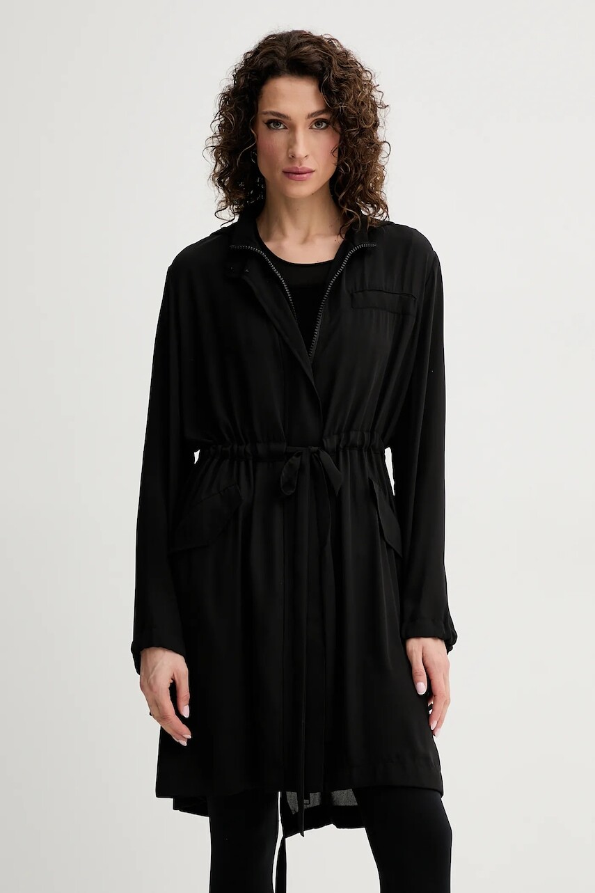 Bunda parka Silvian Heach LOSOVA čierna farba, prechodná, GPP25251PK