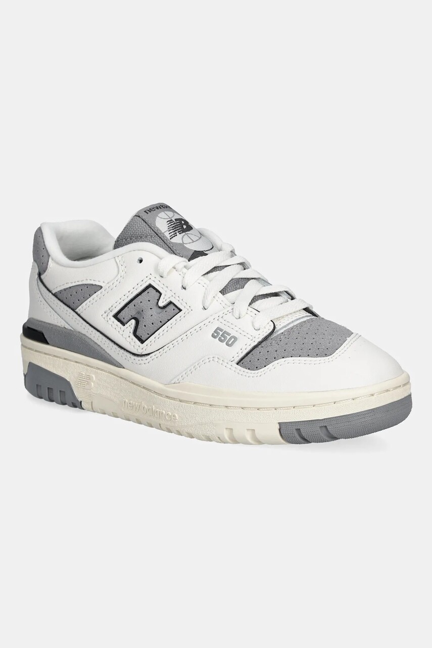 Kožené tenisky New Balance 550 šedá farba, GSB550LG