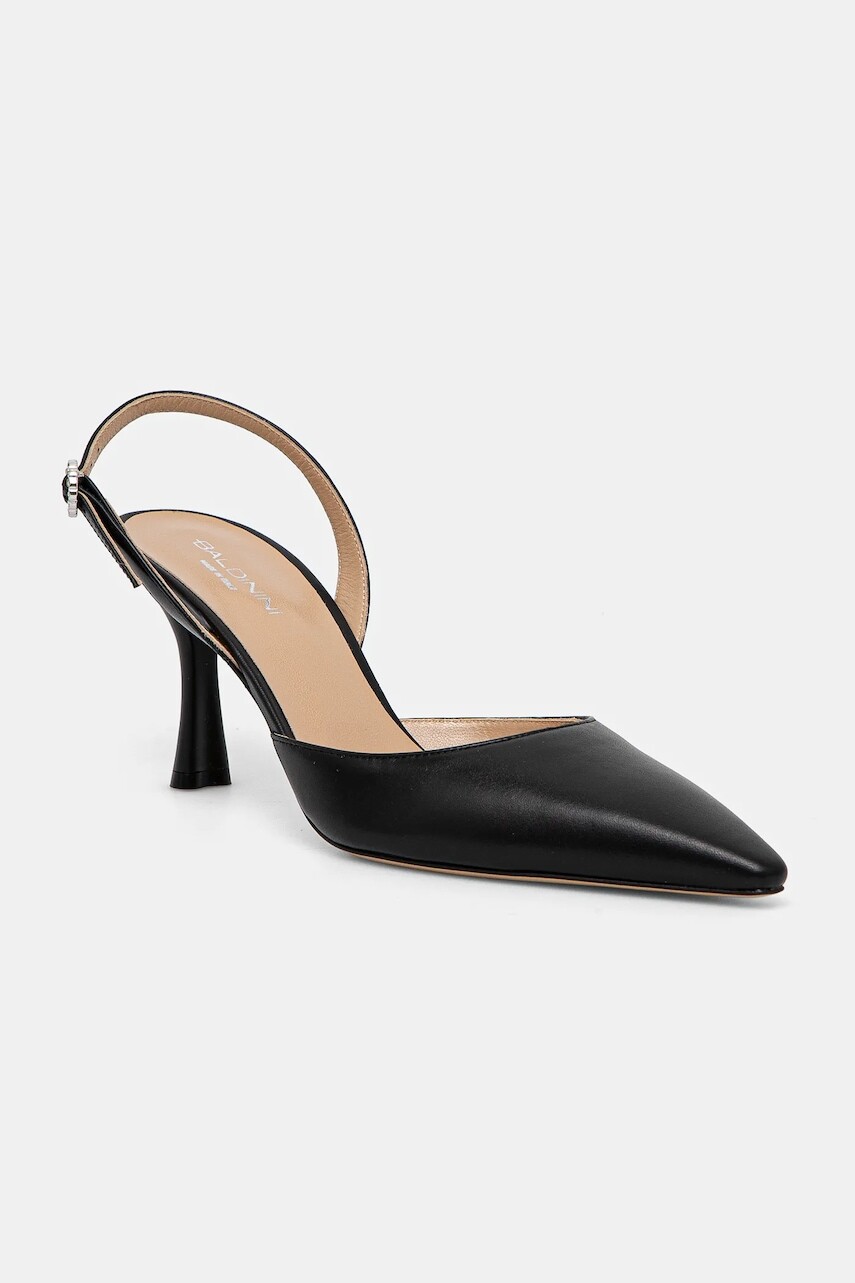 Kožené lodičky Baldinini čierna farba, D5E182P7VITE