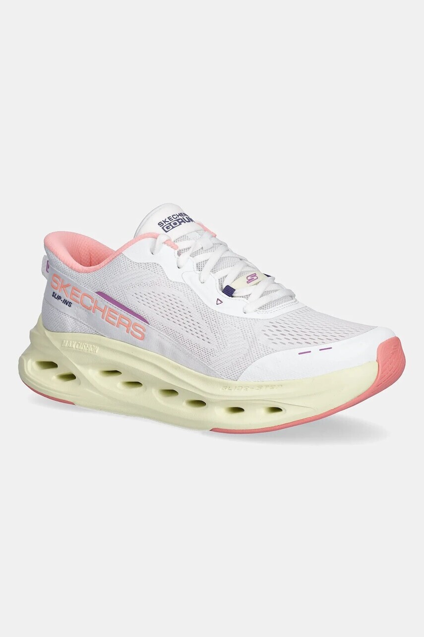 Bežecké topánky Skechers MAX CUSHIONING GLIDE-STEP biela farba, 129400