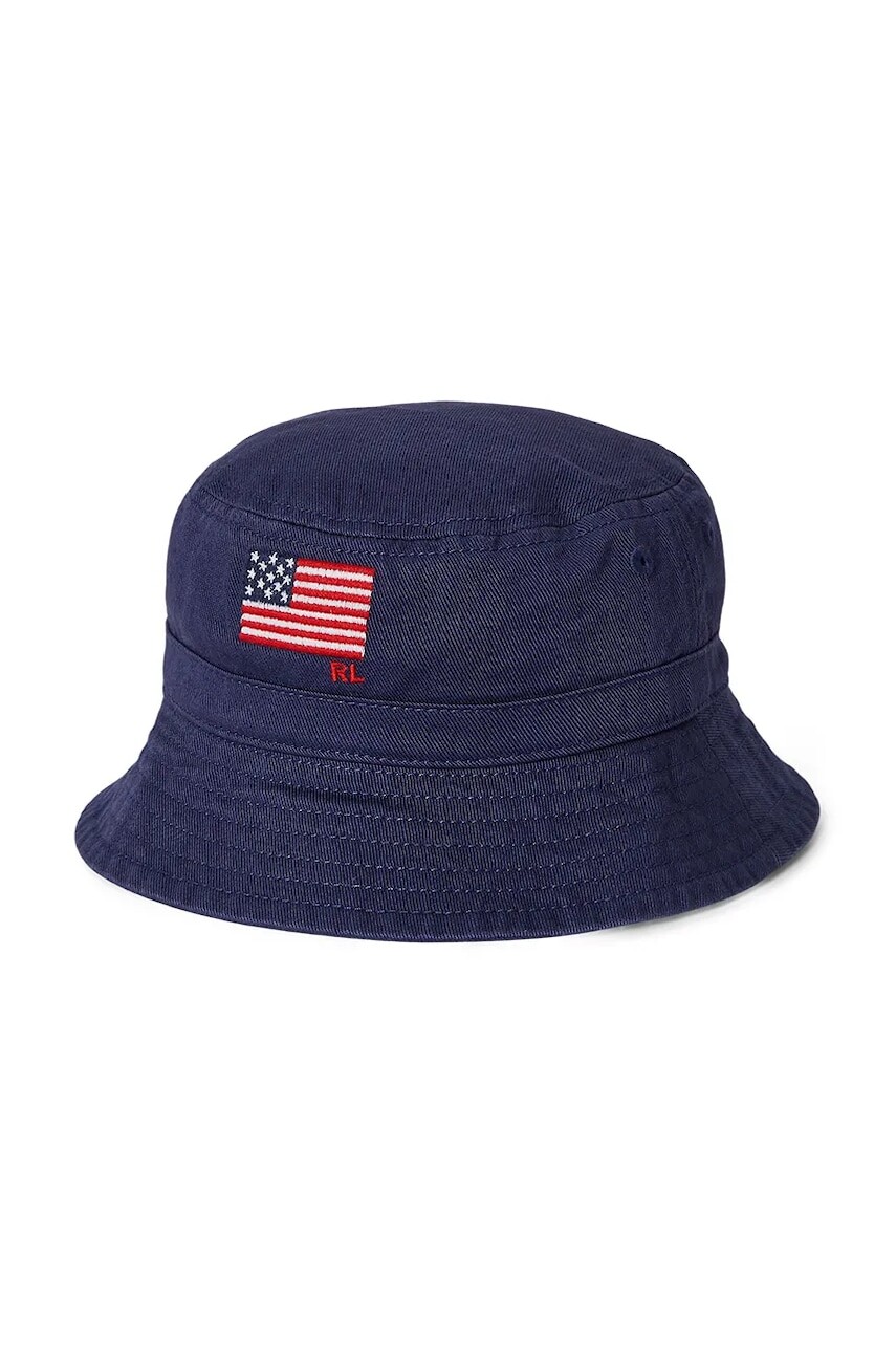 Čiapka Polo Ralph Lauren tmavomodrá farba biela, z tenkej pleteniny, bavlnené, 320971819001