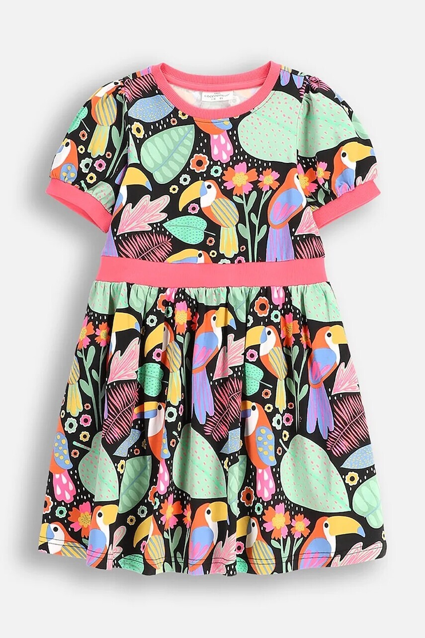 Dievčenské šaty Coccodrillo viac farieb, mini, áčkový strih, TROPICAL STORY GIRL KIDS