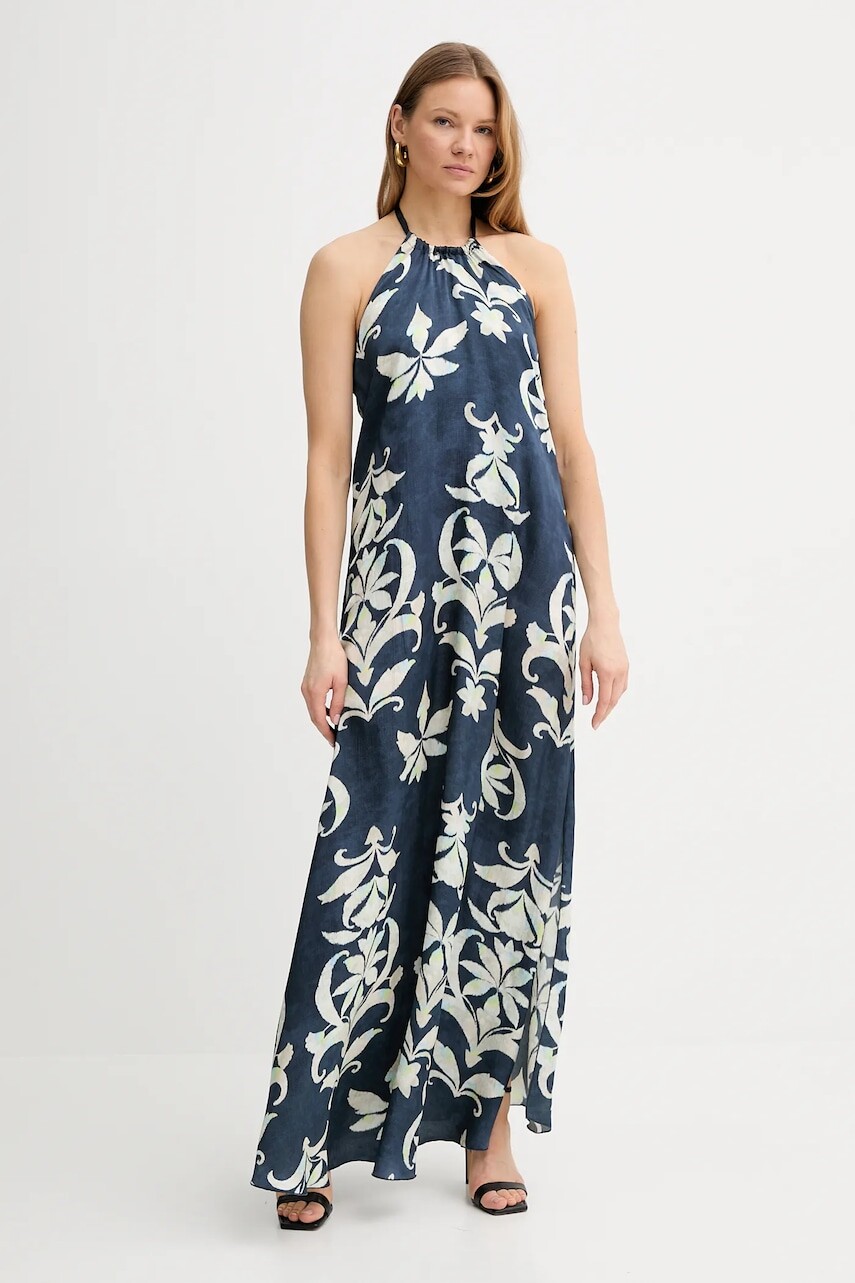 Šaty Forte Forte tmavomodrá farba, maxi, rovný strih, 13906 my dress