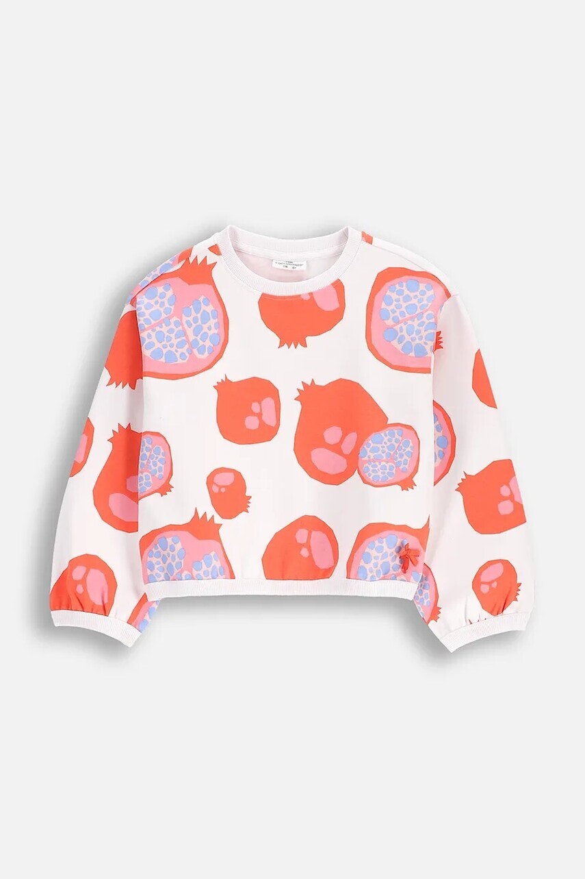 Detská bavlnená mikina Coccodrillo biela farba, vzorovaná, TROPICAL STORY GIRL KIDS