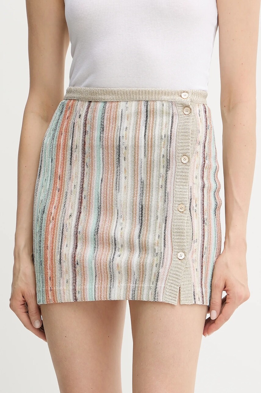 Sukňa Missoni béžová farba, mini, puzdrová, DS25SH0I.BR002H