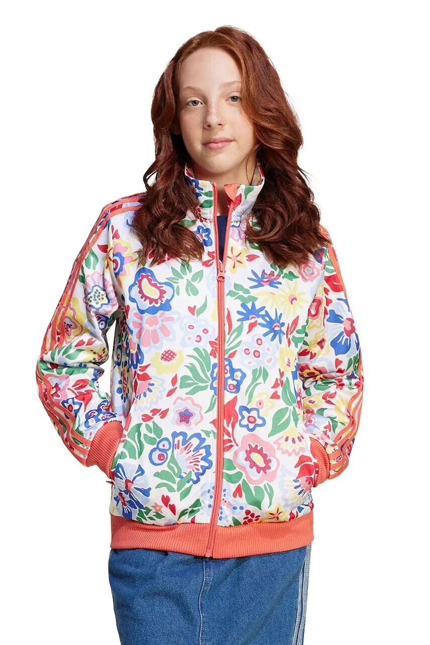 Detská mikina adidas Originals oranžová farba, vzorovaná, JD0512