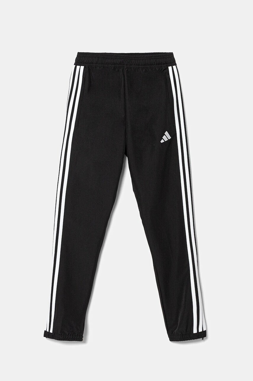 Detské tepláky adidas Performance čierna farba, s nášivkou, JD0635