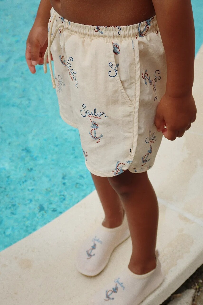 Šortky Konges Sløjd ASNOU SWIM SHORTS béžová farba, KS103344