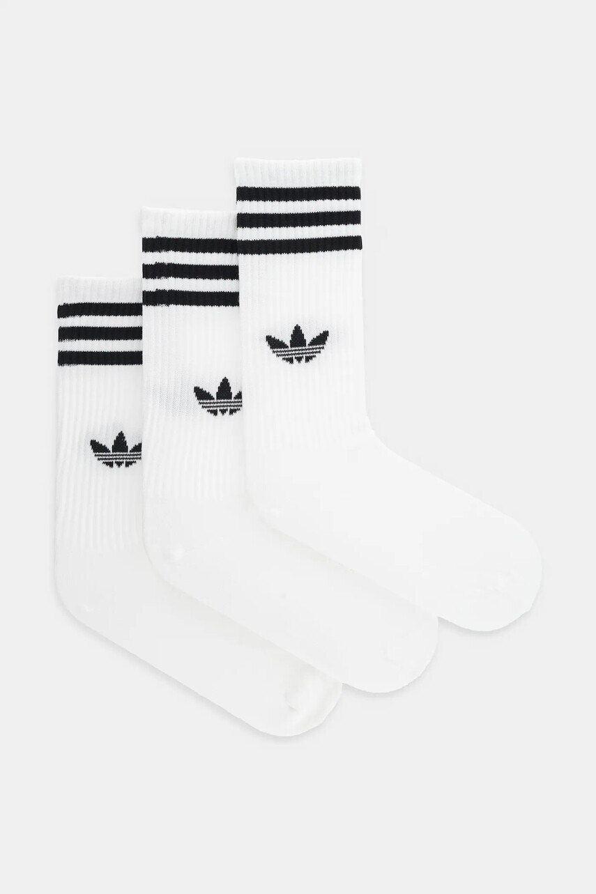 Ponožky adidas Originals 3-Stripes 3-pak biela farba, JV7416
