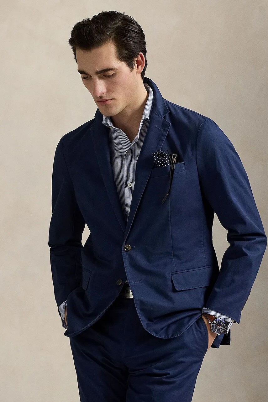 Sako Polo Ralph Lauren pánske, tmavomodrá farba, 715958571