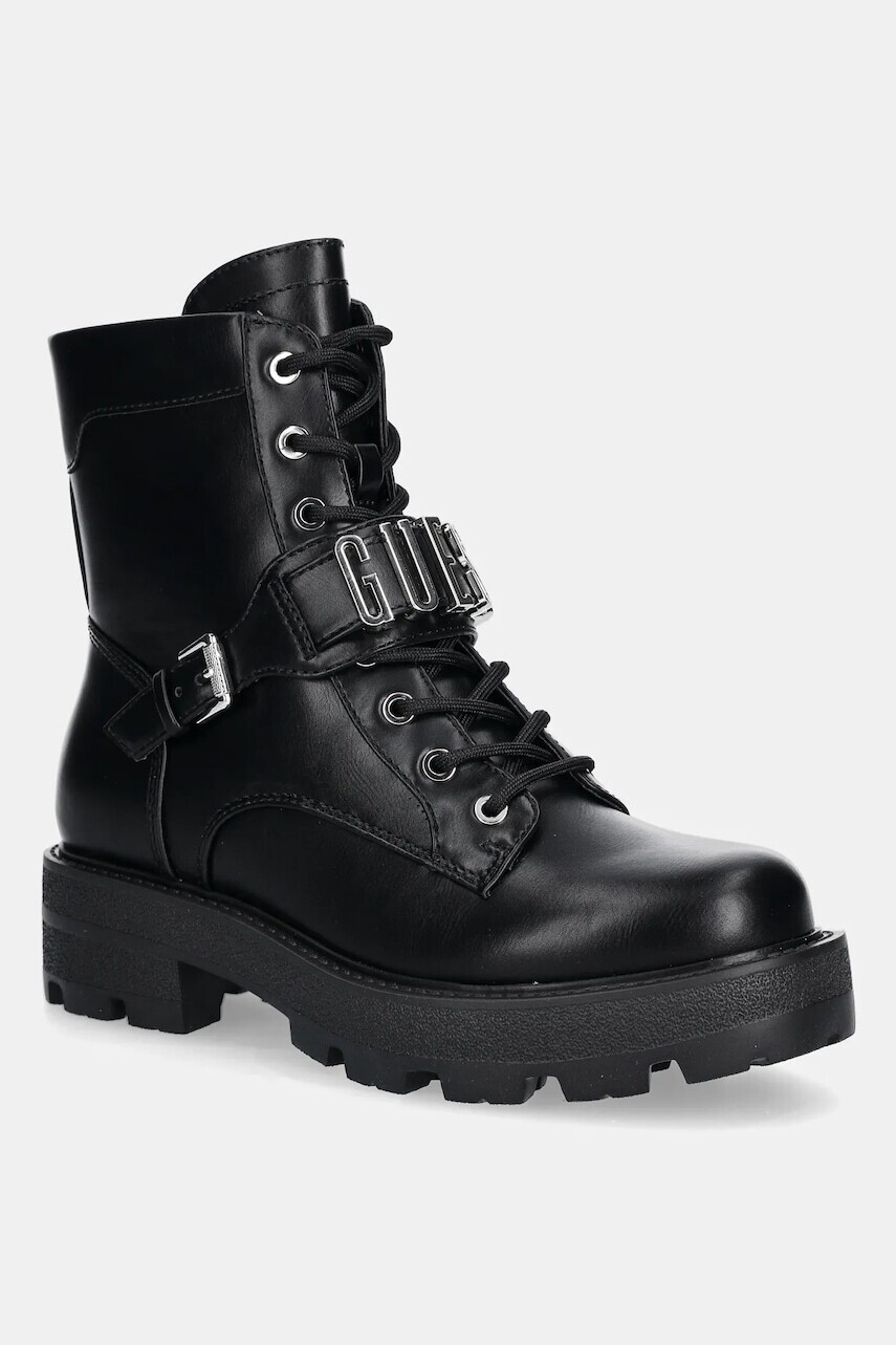 Workery Guess YANZY čierna farba, na plochom podpätku, FLTYNZ ELE10