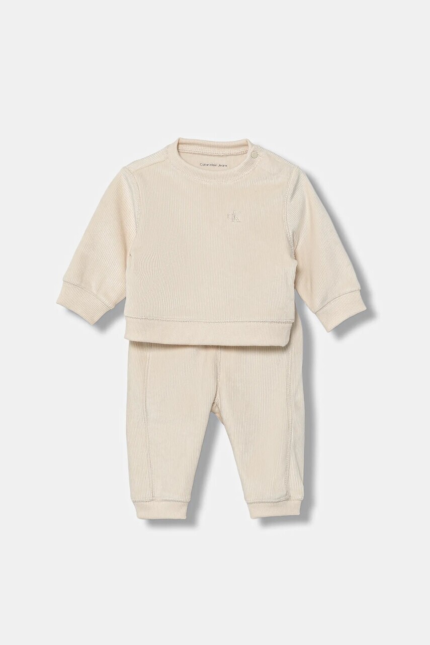 Tepláková súprava pre bábätká Calvin Klein Jeans béžová farba, IN0IN00236