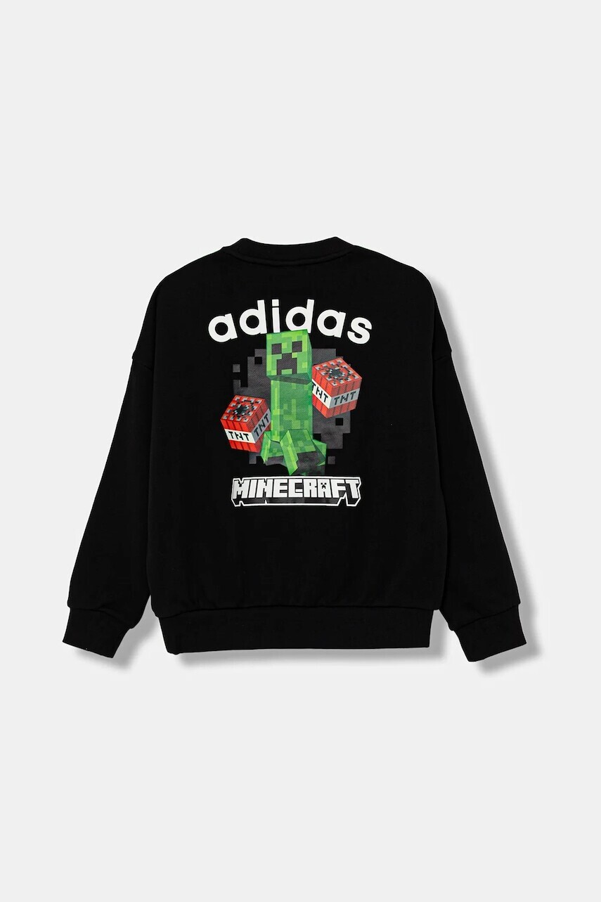 Detská bavlnená mikina adidas Originals čierna farba, s nášivkou, JW7723