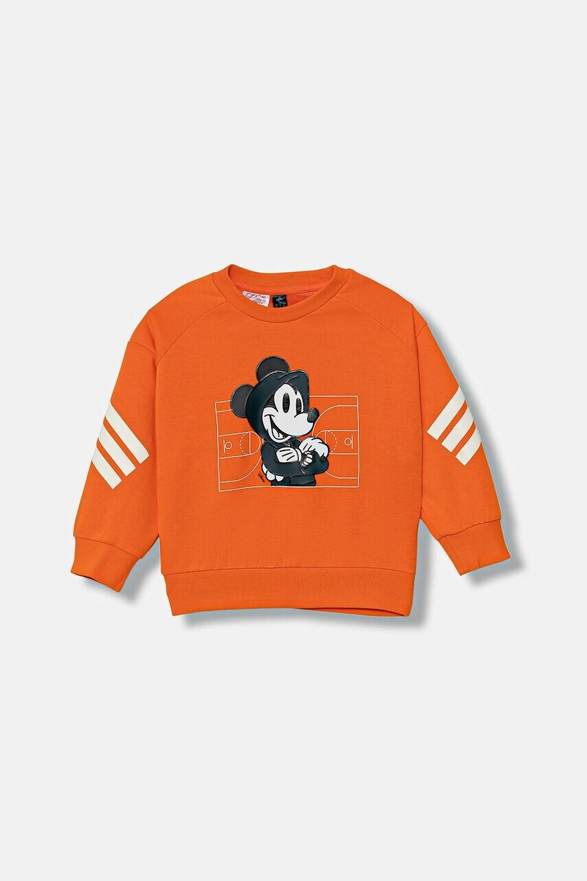 Detská mikina adidas x Disney oranžová farba, vzorovaná, JL9188