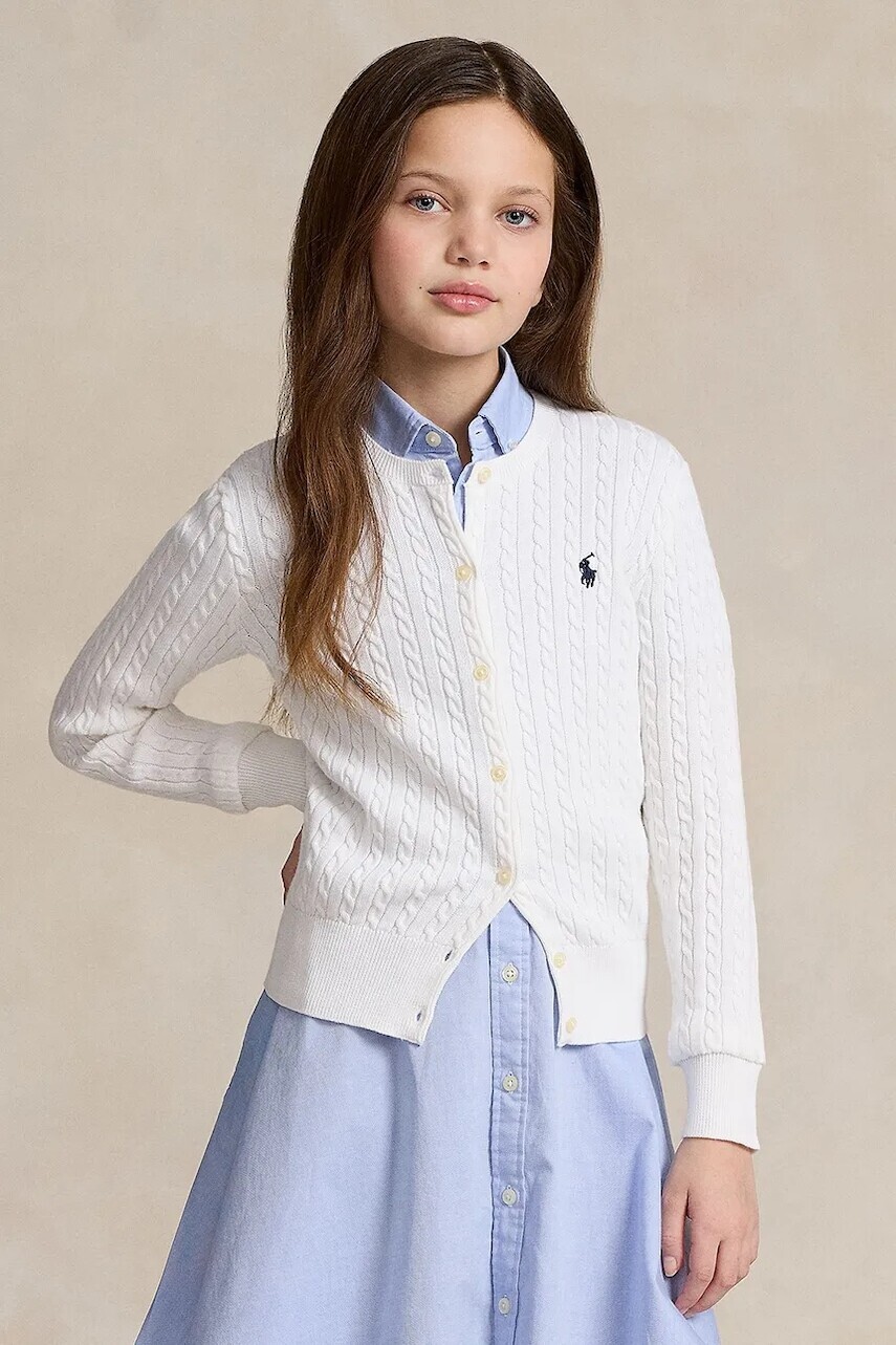 Kardigán Polo Ralph Lauren biela farba, 313543047064