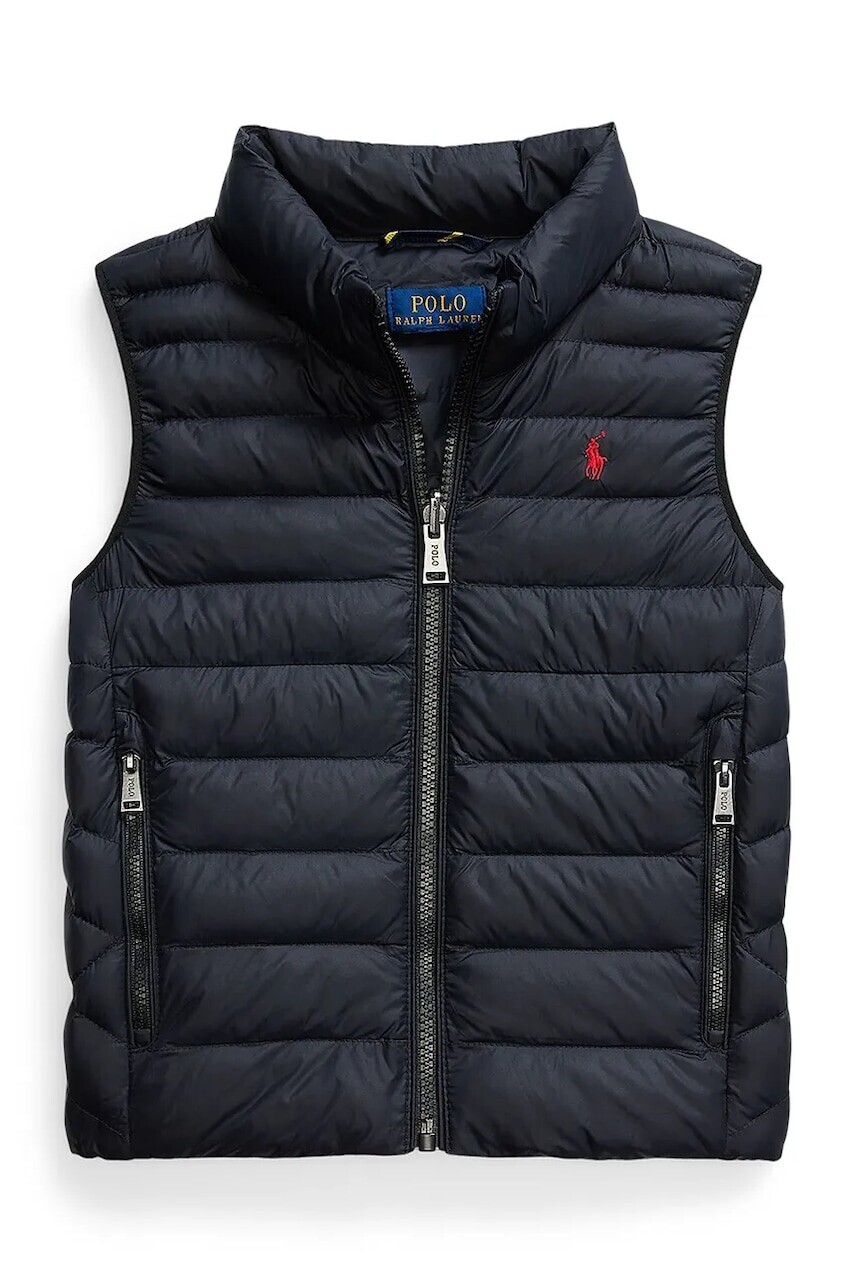 Detská vesta Polo Ralph Lauren čierna farba, 322969872001