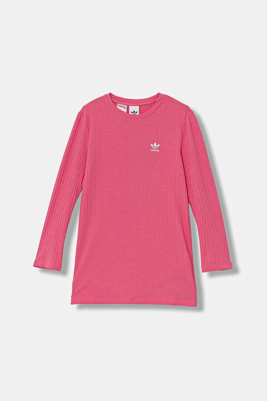 Dievčenské šaty adidas Originals ružová farba, mini, priliehavé, JX2850
